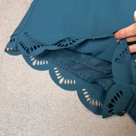 LC Lauren Conrad Teal High Waist Scalloped Shorts - Picture 12 of 16